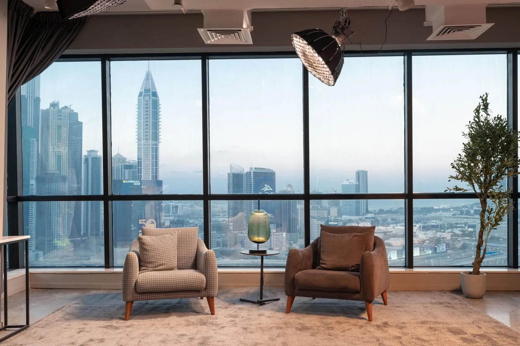 PNRM Studio, podcast studio with a Dubai view in JLT
